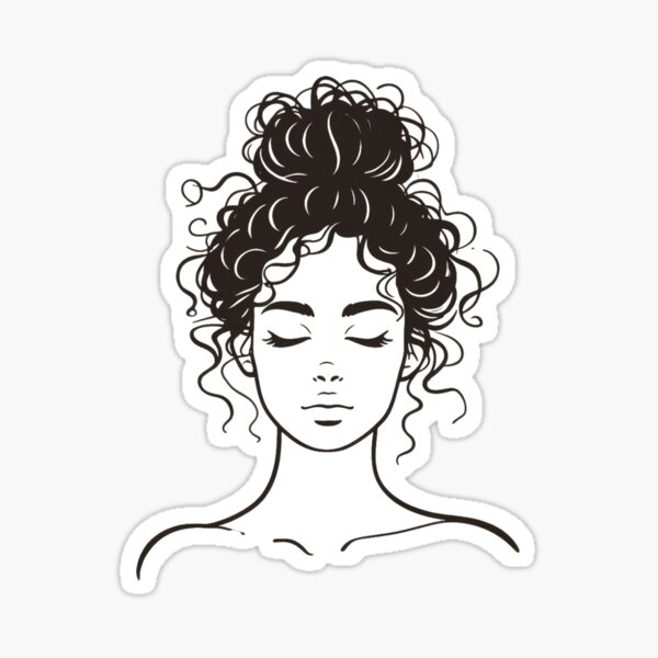 Item preview, Curly hair woman designed and sold by DeepJo.