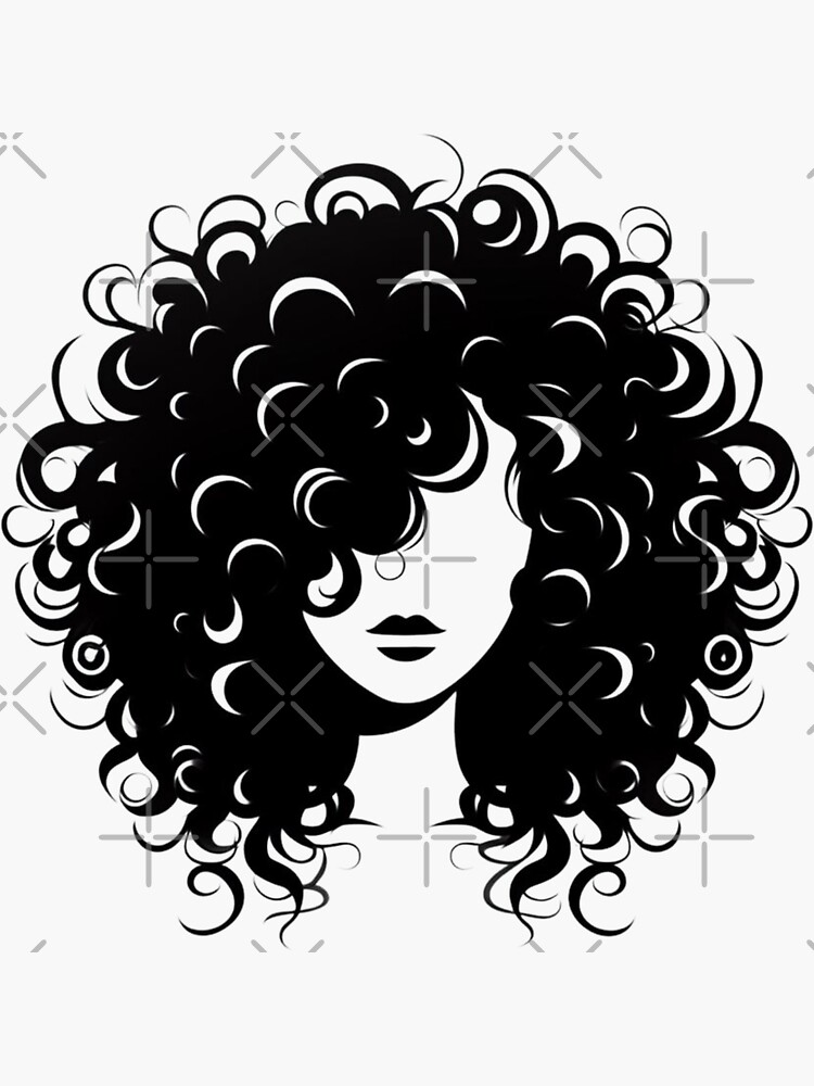 Thumbnail 3 of 3, Sticker, Curly hair woman designed and sold by DeepJo.