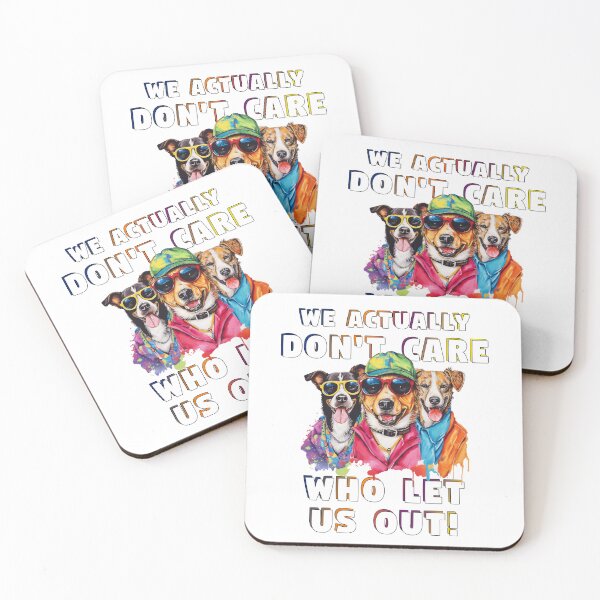 Item preview, Dogs Don't Care Who Let Them Out 90s Retro Print designed and sold by SpottedDesigns.