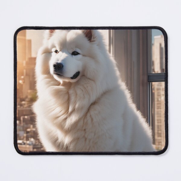 Item preview, Sunlit Samoyeds Cityscape Perch designed and sold by Lily Summers.