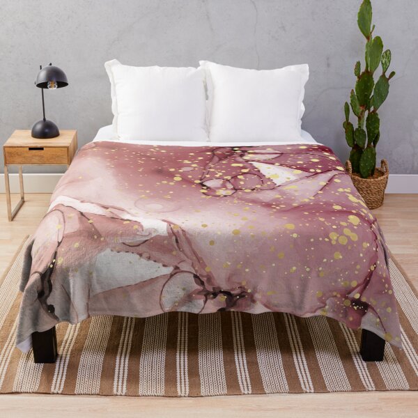 Item preview, Pink and red abstract inked luxury art with gold splashes designed and sold by AnnaHolyph.