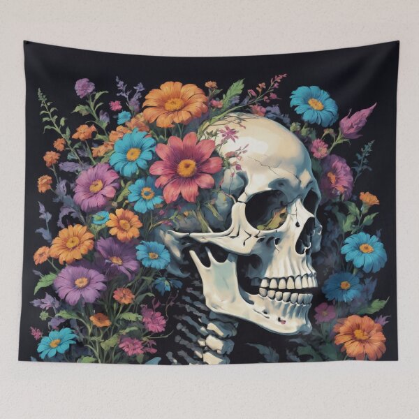 Item preview, Skeleton among flowers designed and sold by AnnArtshock.