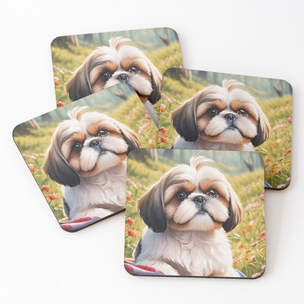 Item preview, Sunlit Meadow Mischief: Shih Tzus Peek-a-Boo designed and sold by Lily Summers.
