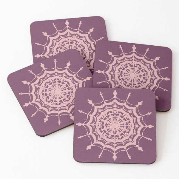 Item preview, Victorian Lace Spider Web Mandala - Beet + Rose designed and sold by Irene Estelle.