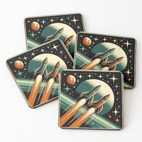 Item preview, Twin Rockets in Starry Orbit designed and sold by PanaceaDesign.