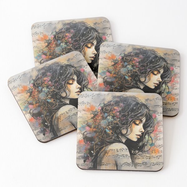Item preview, Music, girl, notes designed and sold by CatCoconut-Art.
