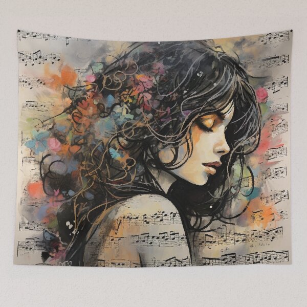 Item preview, Music, girl, notes designed and sold by CatCoconut-Art.