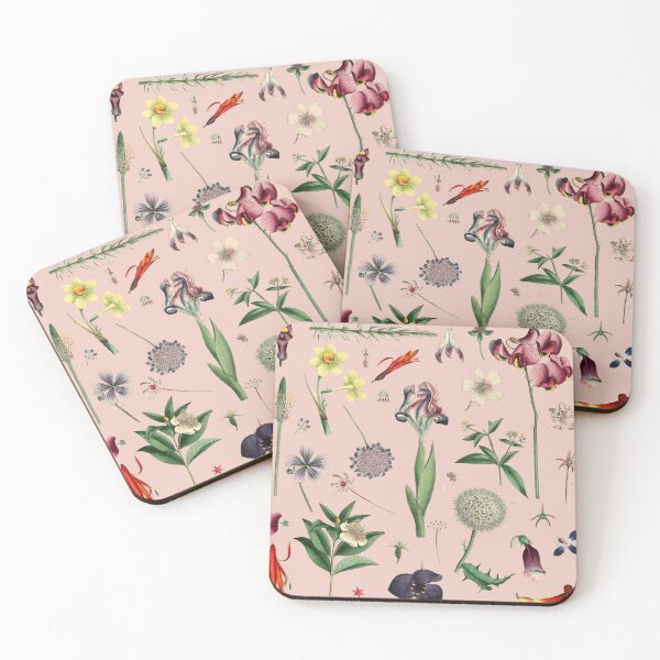 Item preview, Éclat Botanique Collection Vintage modern 1799 Floral Garden Pattern II PINK designed and sold by Coastal Garden Design Studio.