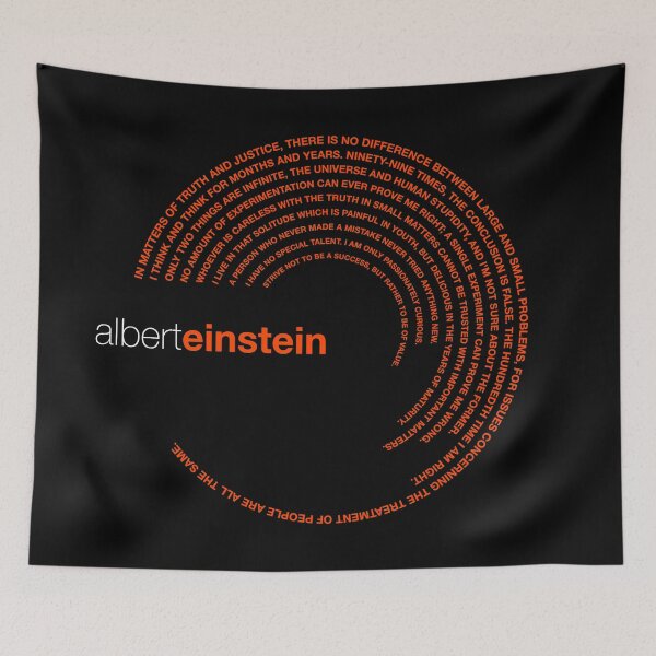 Item preview, Albert Einstein famous quotes poster [orangered] designed and sold by CMYKStudio.