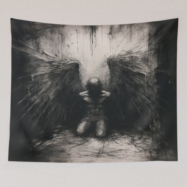 Item preview, Charcoal Sketch of Fallen Angel designed and sold by FantasyVisions.