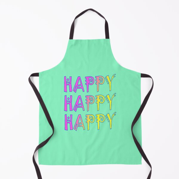 Item preview, HAPPY, HAPPY, HAPPY, Pink, through to Yellow, with Blue Outline designed and sold by AASparksDesigns.