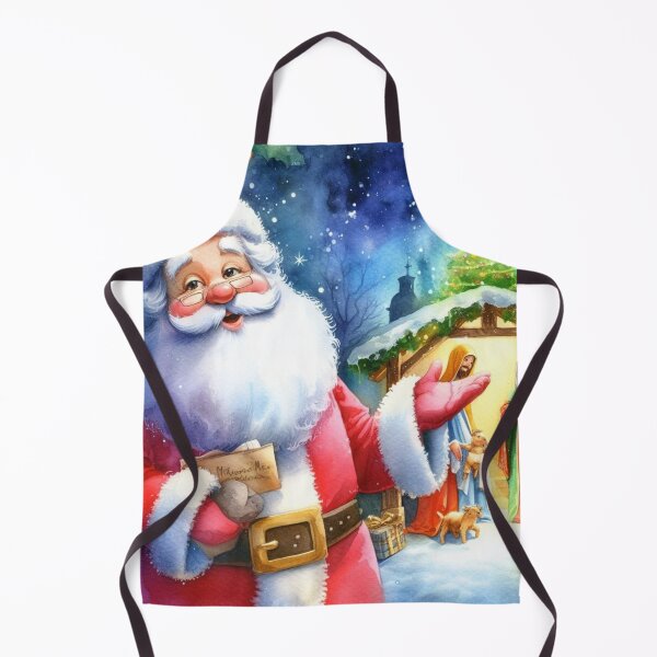 Item preview, Santa Claus in front of the manger with Mary and Joseph designed and sold by KalinsAtelier.