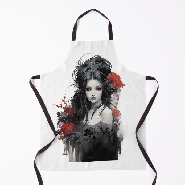 Item preview, A girl with red flowers and vampire costume for Halloween designed and sold by Eastbavin.