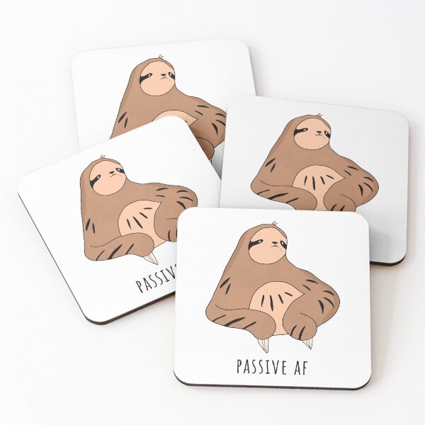 Item preview, Passive AF Cute Funny Adorable Sloth Chewing Grass designed and sold by Cool Stuff Galore.