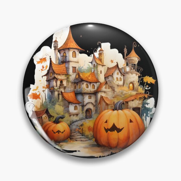 Item preview, Halloween Town Watercolor designed and sold by KitsuneYin.