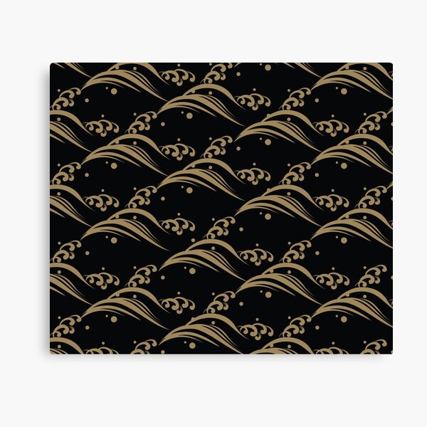 Gold vintage wave in Japanese style Canvas Print