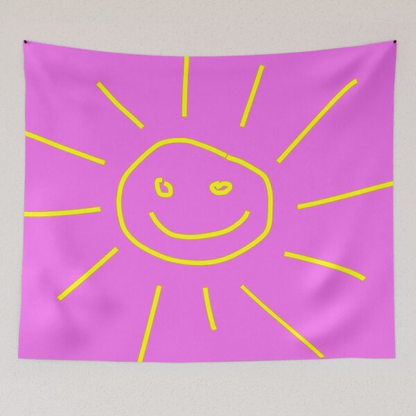 Item preview, Sun Smiling, Yellow Linework with Orange Trim designed and sold by AASparksDesigns.