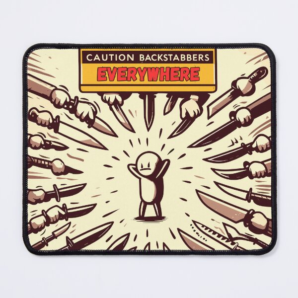 Item preview, Caution Backstabbers Everywhere don't trust anyone designed and sold by TomFrontierArt.