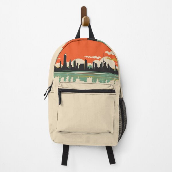 Item preview, Modern Horizontal Panoramic Kuwait Skyline In Vintage Retro Poster Colors designed and sold by House of Sadu by Craitza.