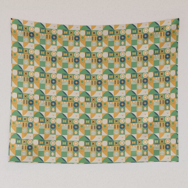 Item preview, Symmetrical and abstract geometric pattern with clean lines designed and sold by SeamlessBlend.