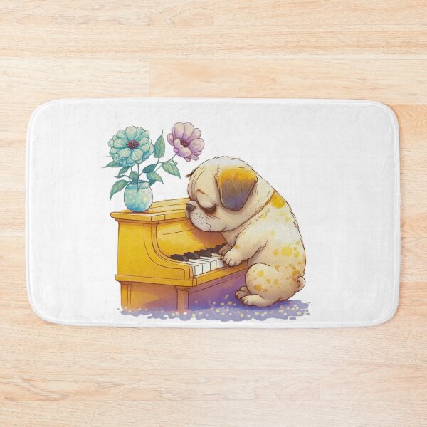 Item preview, Cute Dog Sleeping Against A Piano designed and sold by ZenEvoke.