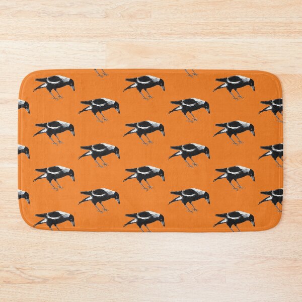 Item preview, Magpie on orange background designed and sold by PrintHatcher.