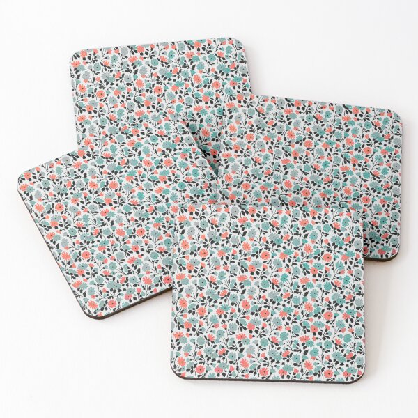 Item preview, Floral Pattern (pale blue/rust) designed and sold by Buckwig.