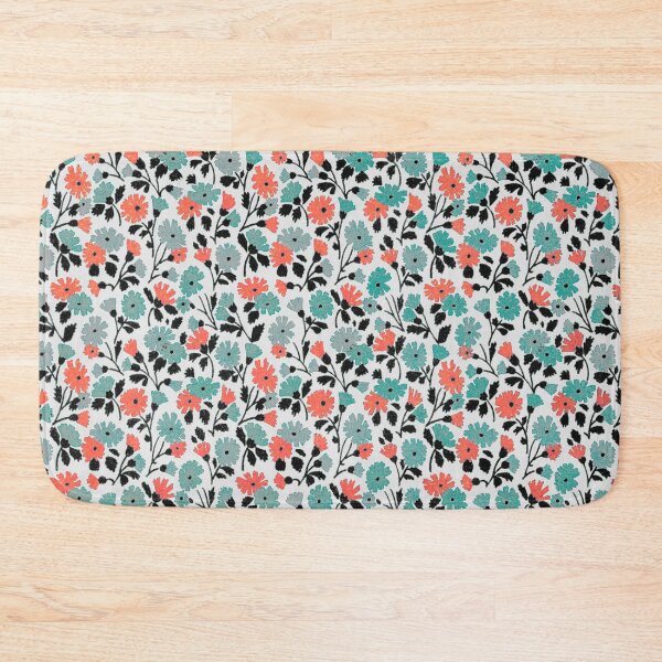 Item preview, Floral Pattern (pale blue/rust) designed and sold by Buckwig.