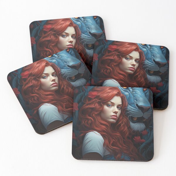 Item preview, Enigma of the Crimson Maiden and Azure Panther designed and sold by oanaunciuleanu.