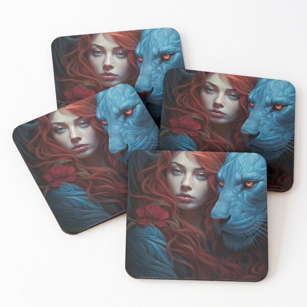 Item preview, Enigma of the Crimson Maiden and Azure Panther designed and sold by oanaunciuleanu.
