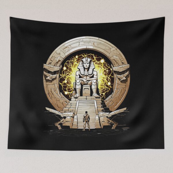 Item preview, Ancient Egyptian Pharoah Osiris stepping through a stargate designed and sold by QuirkyTease.