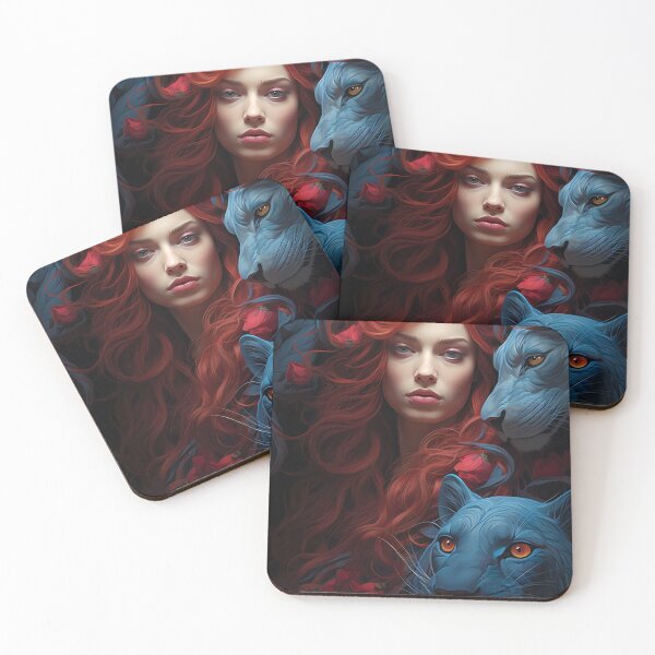 Item preview, Enigma of the Crimson Maiden and Azure Panther designed and sold by oanaunciuleanu.