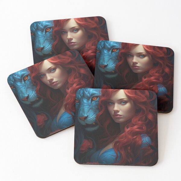 Item preview, Enigma of the Crimson Maiden and Azure Panther designed and sold by oanaunciuleanu.