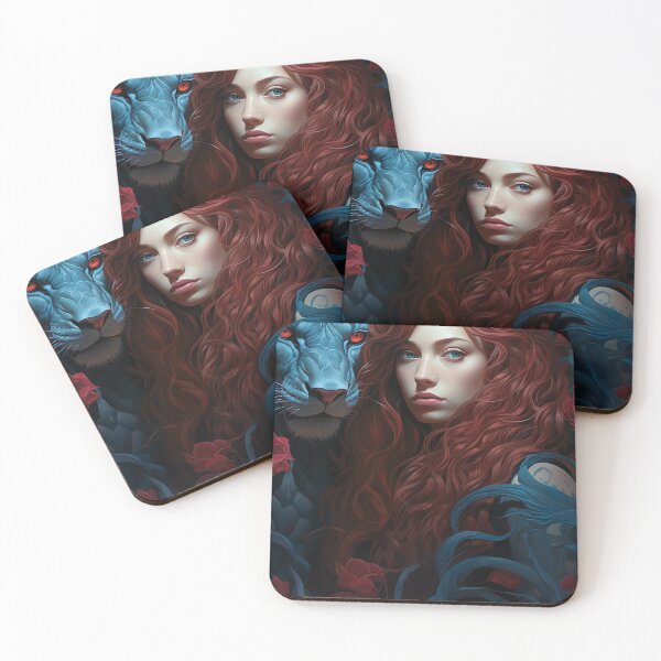 Item preview, Enigma of the Crimson Maiden and Azure Panther designed and sold by oanaunciuleanu.