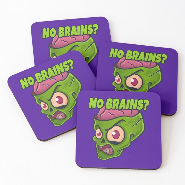 Item preview, No Brains? Funny Sarcastic Zombie Cartoon Character Meme designed and sold by Chonkitty.