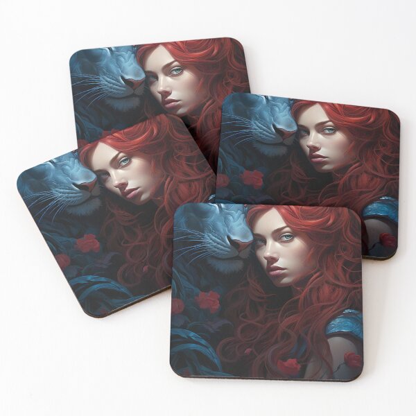 Item preview, Enigma of the Crimson Maiden and Azure Panther designed and sold by oanaunciuleanu.