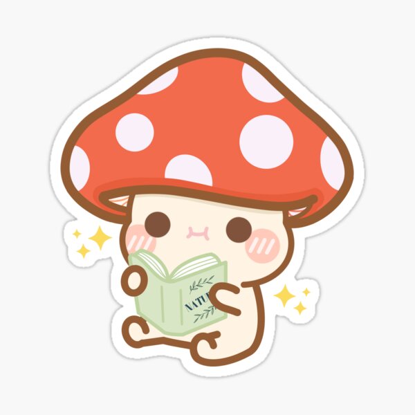 Item preview, Cartoon Mushroom Reading Book designed and sold by cutecozynook.