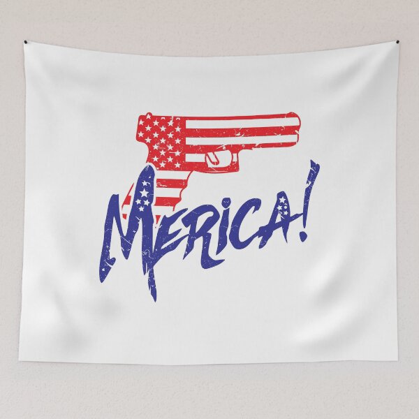 Item preview, Gun Flag Merica I Love America Women Men Costume USA Flag Fourth Of July American Pride designed and sold by shoptshirtswag.