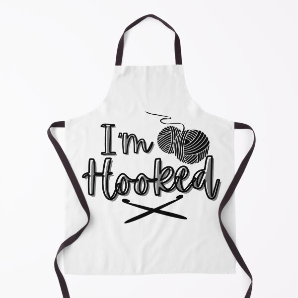 Item preview, I'm Hooked Monochrome, crochet play on words designed and sold by Fr0mtheMachine.