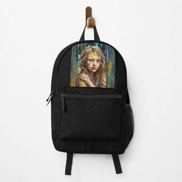 Item preview, The Blue-Eyed Girl Who Cried for Peace colorful sad oil painting HQ 21 designed and sold by Psycho-Crazy.