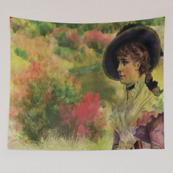 Item preview, VINTAGE LADY IN THE COUNTRYSIDE Pop Art designed and sold by Bruce ALMIGHTY Baker.