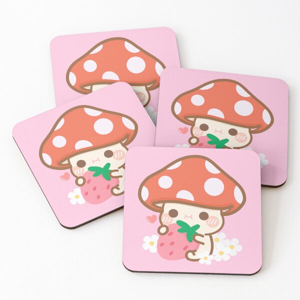 Item preview, Cartoon Mushroom Strawberry designed and sold by cutecozynook.