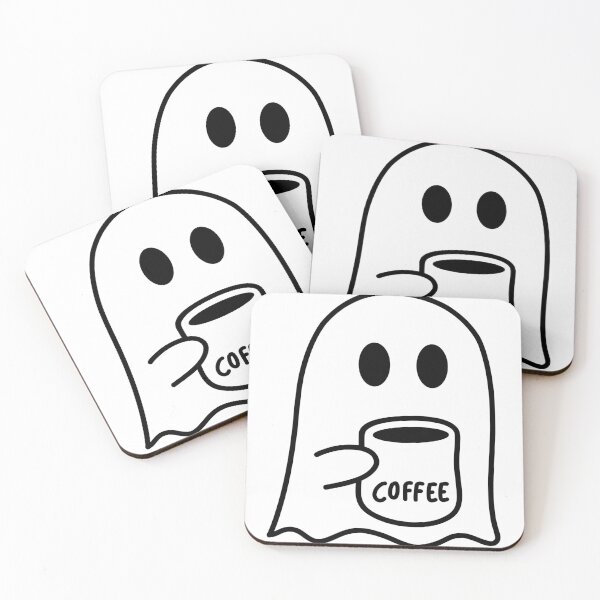 Item preview, Ghost drinking iced coffee Sticker designed and sold by DoteArt ⭐⭐⭐⭐⭐.