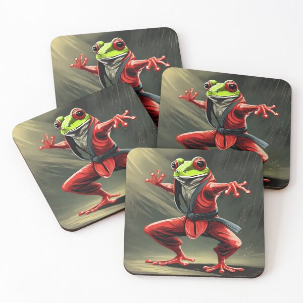 Item preview, Frog practicing martial arts designed and sold by fotofeast.