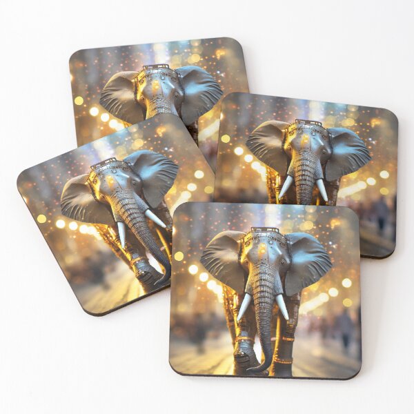 Item preview, Golden elephant on city streets designed and sold by fotofeast.
