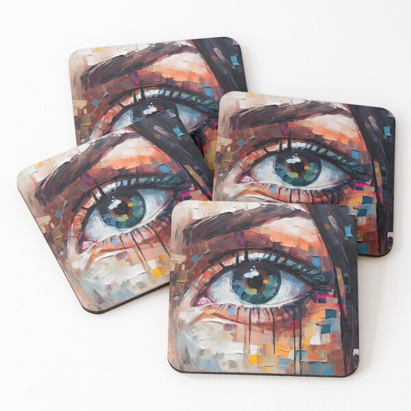 Item preview, Pixelated female eye painting designed and sold by fotofeast.