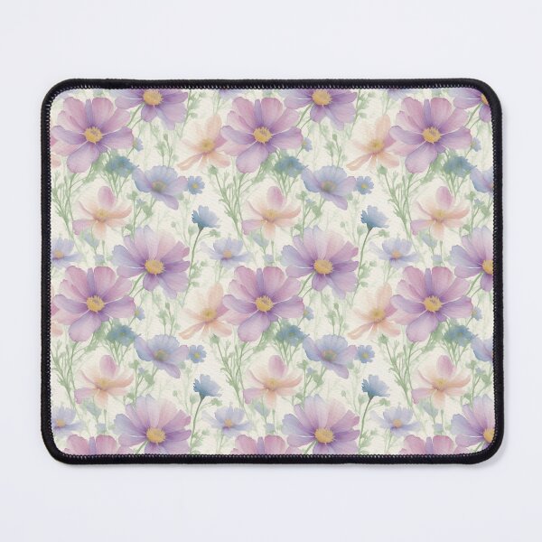 Item preview, Watercolor Bif Blue,Ppurple, and Pink Cosmos Flowers pattern designed and sold by Victoria Riabov.