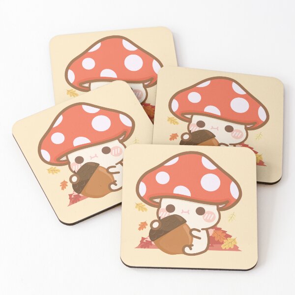 Item preview, Cartoon Mushroom Acorn designed and sold by cutecozynook.