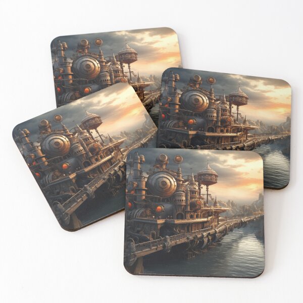 Item preview, Steampunk City in a Fantasy Landscape designed and sold by SipandStan.