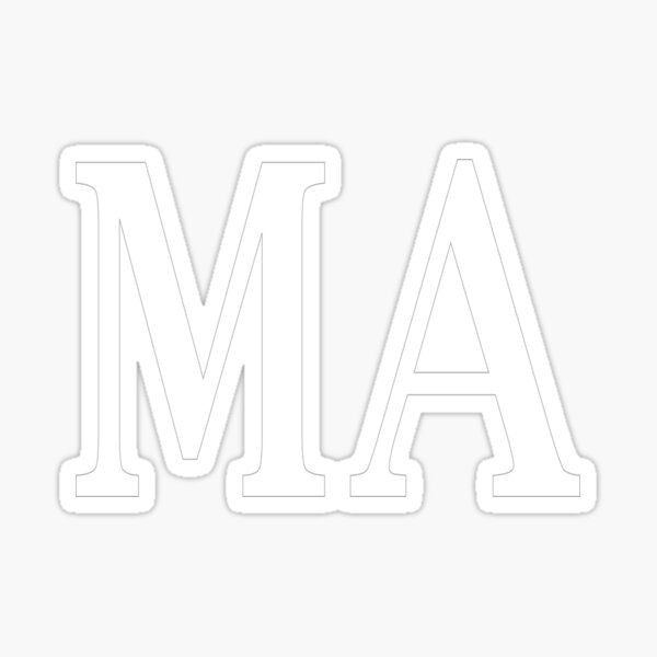 Item preview, MA Initials Monogram Elegant White Letters designed and sold by Jeallan Designs.